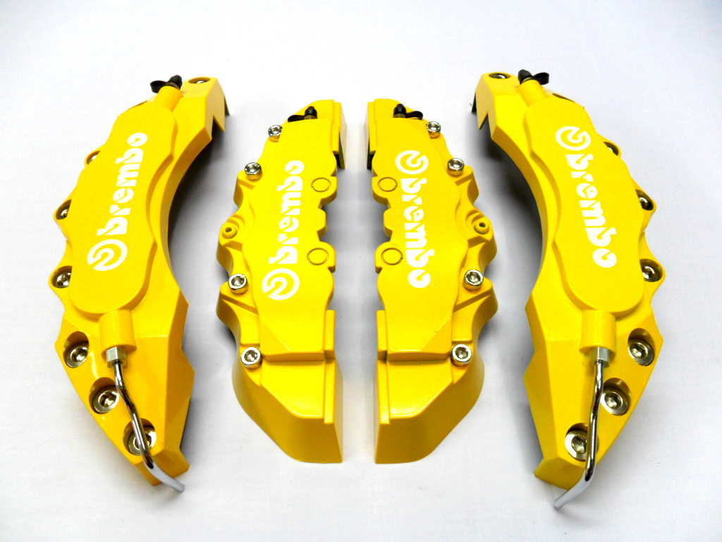 New Big Yellow Brembo Look Brake Caliper Covers Kit 4pcs Front / Rear